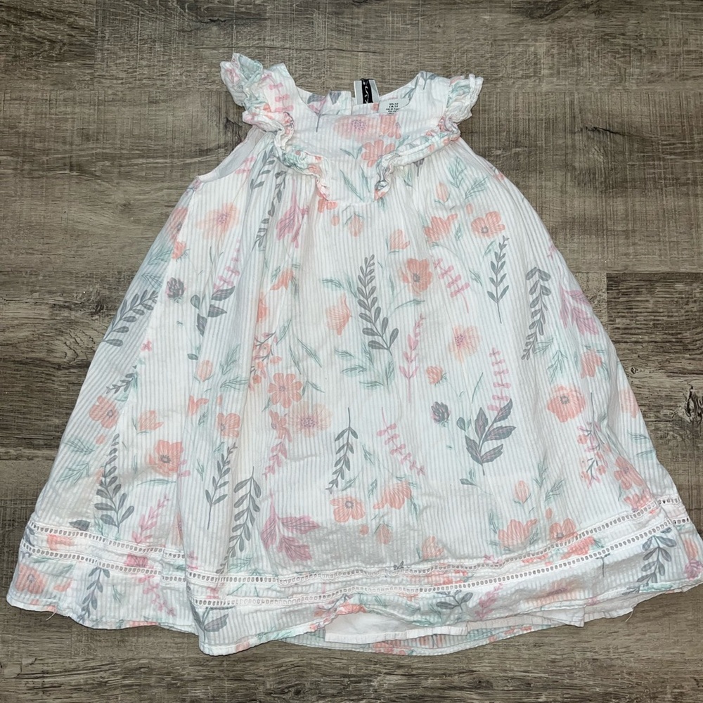 Joie Youth Girls Pink And White Floral Dress Size 5T EUC